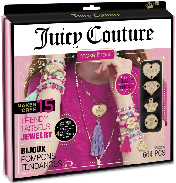 Набір для виготовлення прикрас Make it Real Juicy Couture Модні прикраси з пензлями 664 шт. (MR4415)